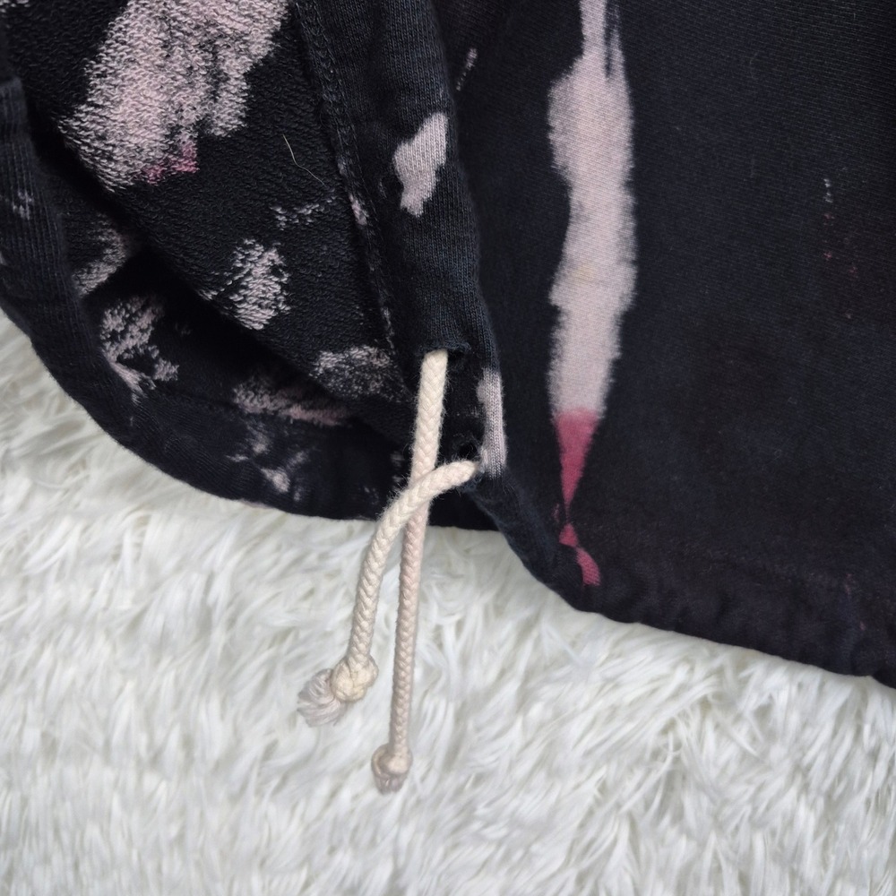 Emory Park Womens Tie Dye Cropped Sweatshirt Black Pink Medium‎ - Picture 3 of 9
